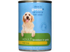 brokjes in gelei met kip- adult hond