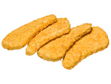 Krokante visschnitzel product foto