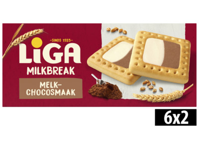 Milkbreak koeken duo melk chocolade biscuits product foto