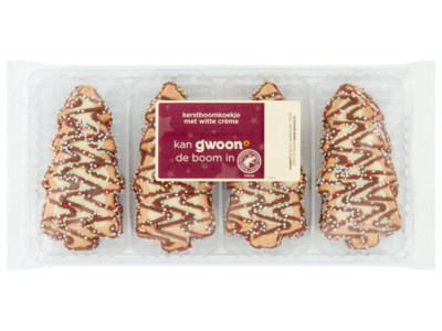 Kerstboomkoekjes creme product foto