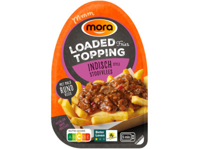 Loaded fries Indisch stoofvlees product foto