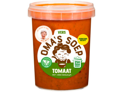Tomatensoep verse basilicum product foto