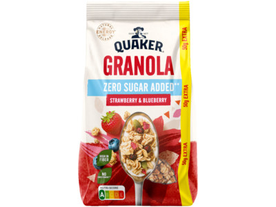 Granola aardbei blauwe bes product foto