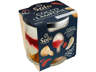 Kokos framboos glas product foto