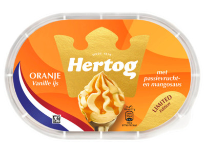 Oranje vanille ijs product foto