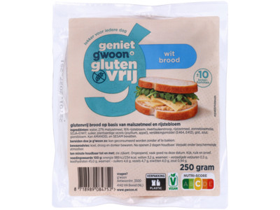 Glutenvrije brood wit product foto